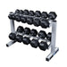 Body-Solid Powerline Two Tier Dumbbell Rack PDR282X - with bunch of dumbells