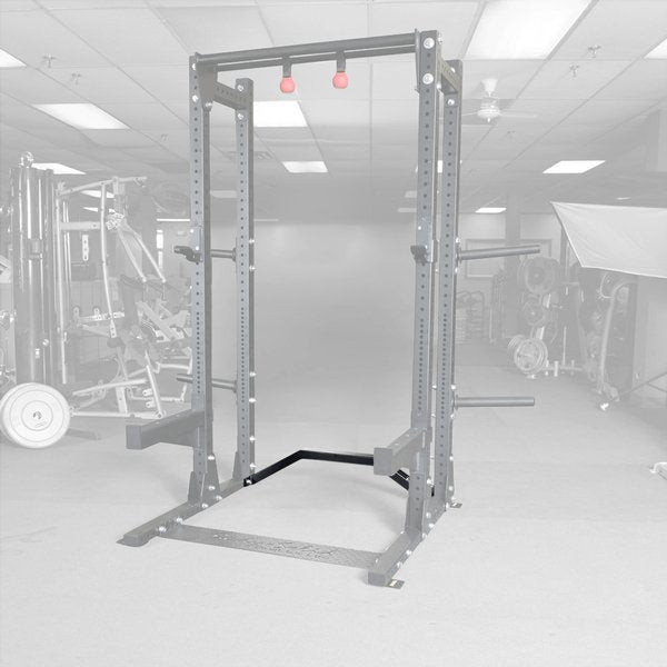 Body Solid Pro Club Line Half Cage SPR500 Bench Clearance Back Bar - in a gym