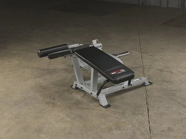 Body Solid Pro Club Line Leverage Leg Curl - metal bars with black leather cushion seat