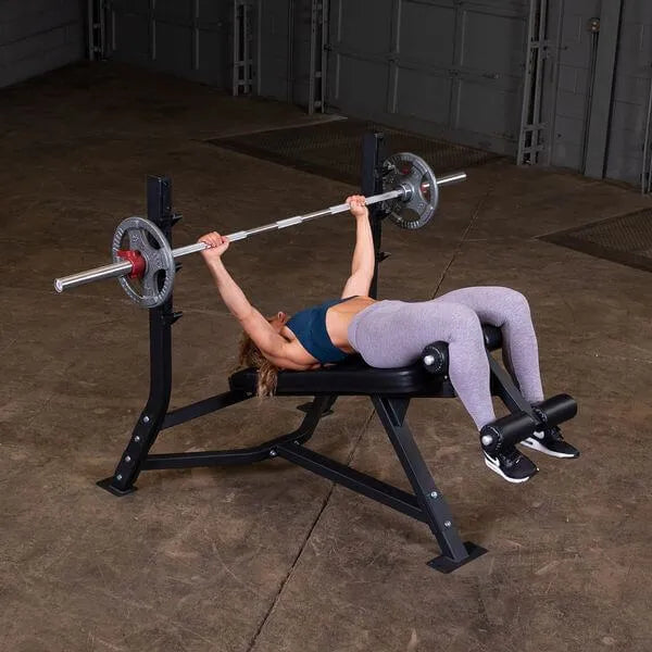 Body Solid Pro Club Line Oly Decline Bench - woman using it 