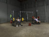 Body Solid Pro Club Line Power Rack, Half Rack Connecting Bar - man and woman working out 