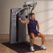 Body-Solid Pro Dual Commercial Pec Fly and Rear Delt Machine DPEC-SF - man using it 