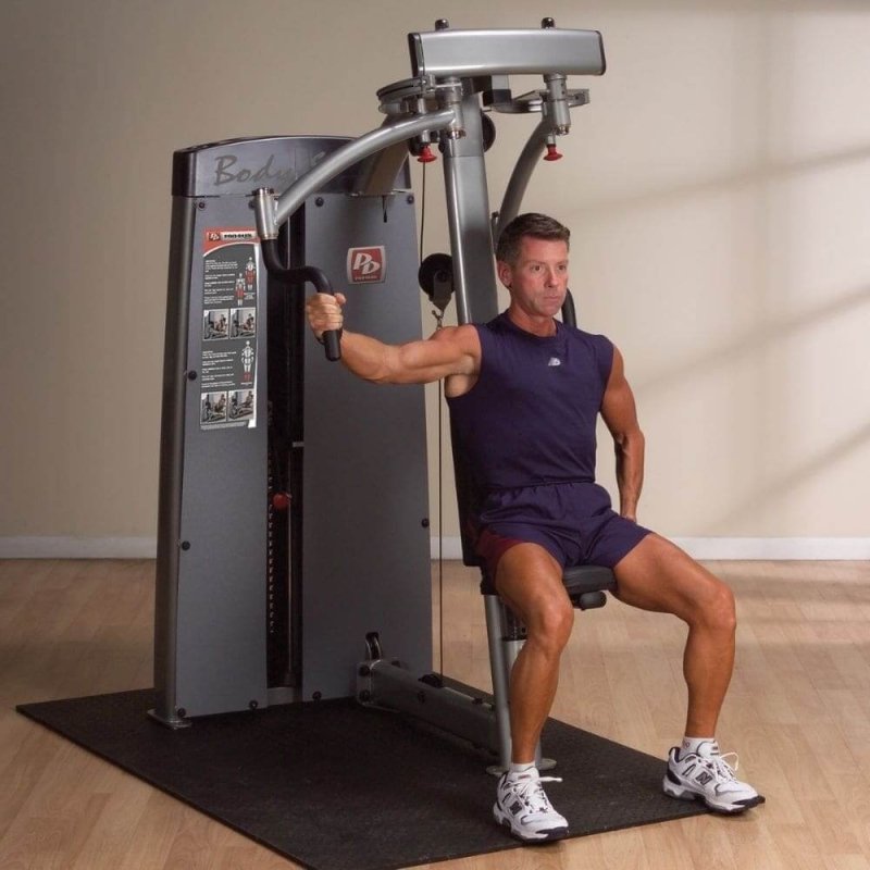 Body-Solid Pro Dual Commercial Pec Fly and Rear Delt Machine DPEC-SF - man using it 