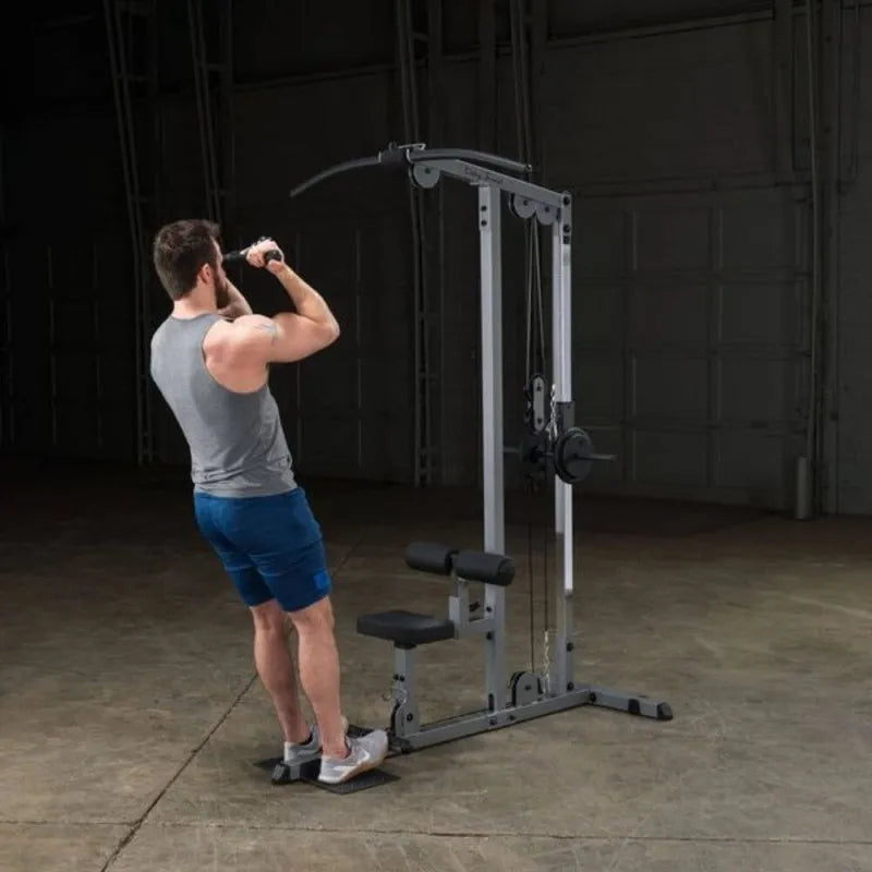 Body-Solid Pro Lat Pulldown Low Row Machine GLM83 - man working out in side view