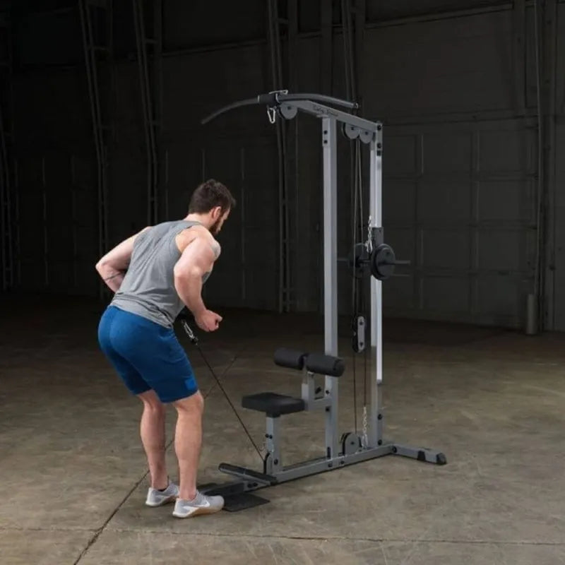 Body-Solid Pro Lat Pulldown Low Row Machine GLM83 - Man on bent over row exercise 