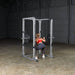 Body-Solid Pro Power Rack GPR378 - woman on squat position with barbell rod behind her neck