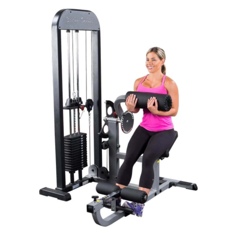 Body-Solid Pro Select Ab And Back Machine GCAB-STK - Woman behind the big cushioned support