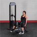 Body-Solid Pro-Select Inner/Outer Thigh Machine GIOT-STK - woman opened legs on outer thigh exercise