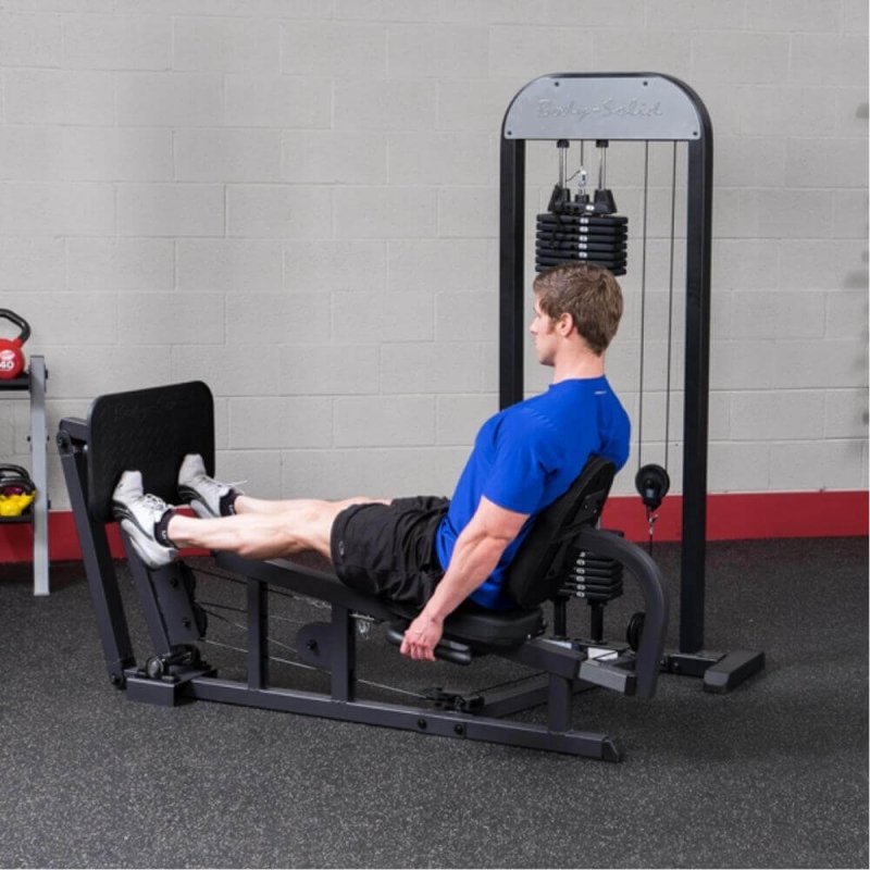 Body-Solid Pro-Select Leg And Calf Press Machine GLP-STK - Man doing leg press exercise