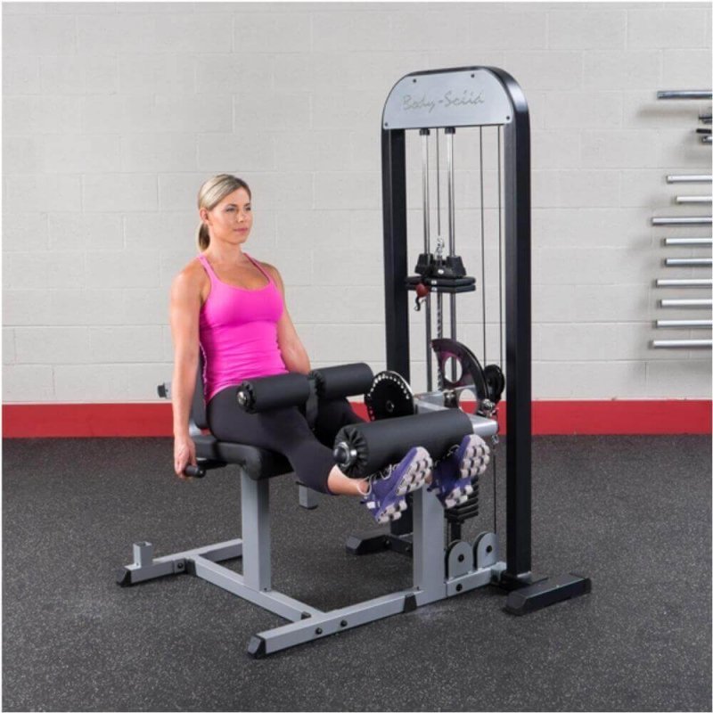 Body-Solid Pro Select Leg Extension Leg Curl Station GCEC-STK - Woman with leg extension exercise