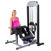 Body-Solid Pro Select Leg Extension Leg Curl Station GCEC-STK - Woman sitting down with seat