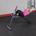 Body-Solid Pro-Style Ab Board GAB60 - woman using foot support while curling up