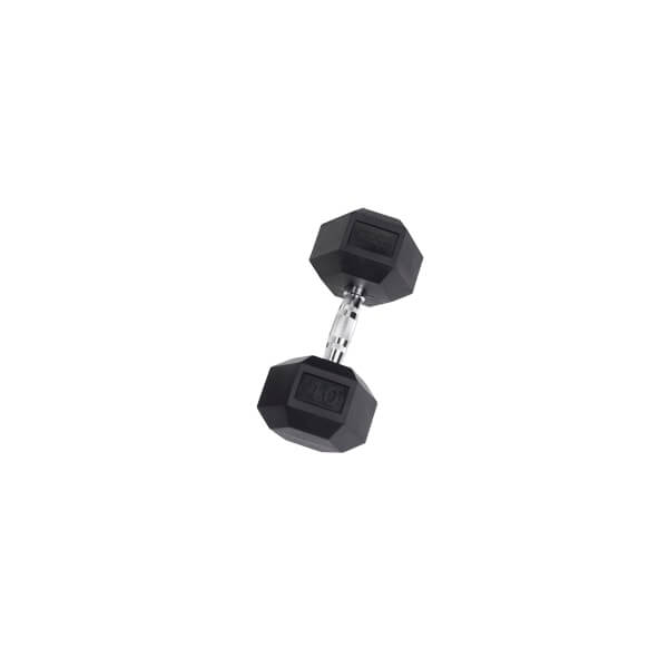 Body-Solid Rubber Hex Dumbbells SDR - Black dumbbell