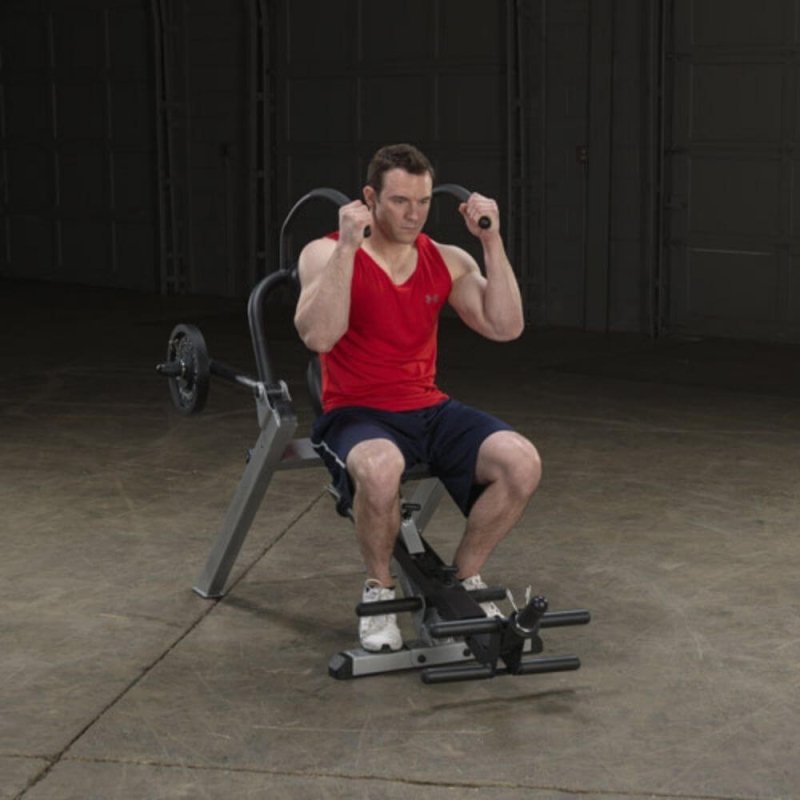 Body-Solid Semi-Recumbent Ab Bench GAB300 - Male model sitting on the bench working out