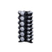 Body-Solid Vertical Dumbbell Rack GDR80 - With silver dumbbells