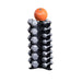 Body-Solid Vertical Dumbbell Rack GDR80 - With orange 14 LB weight on top