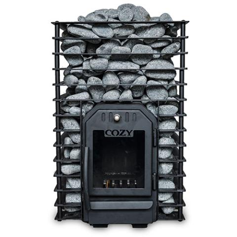 Cozy Heat Quattro Wood Burning Sauna Stove, Up to 18kW - Front view