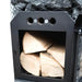 Cozy Heat Thru-Wall Wood-Burning Sauna Stove, Up to 18kW - Close up view of sauna woods