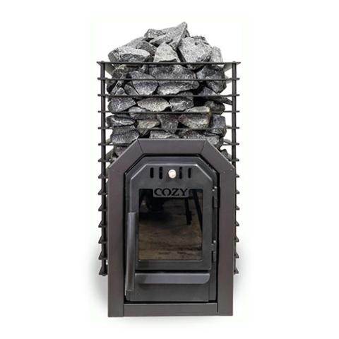 Cozy Heat Quattro Thru-Wall Wood Burning Sauna Stove, Up to 18kW