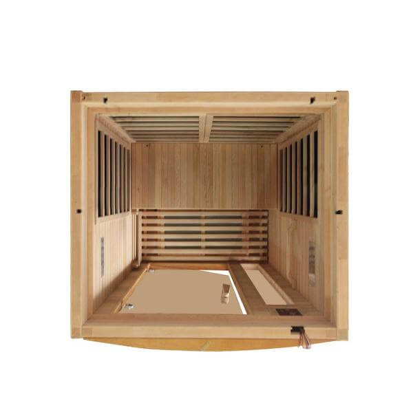 Dynamic Barcelona Elite 1-2-Person Ultra Low EMF FAR Infrared Sauna (Canadian Hemlock) - Top view