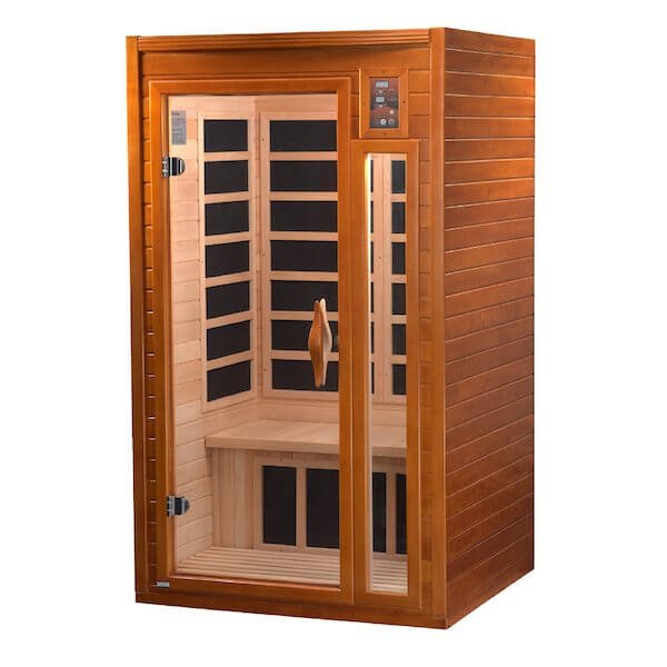 Dynamic Barcelona Elite 1-2-Person Ultra Low EMF FAR Infrared Sauna (Canadian Hemlock) - Side 3D view