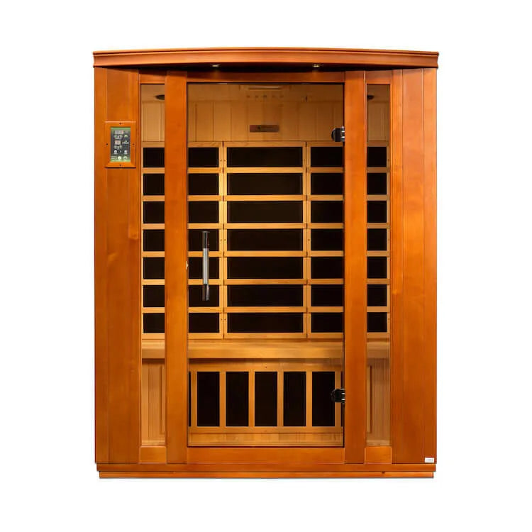 Dynamic Bellagio 3-Person Low EMF FAR Infrared Sauna (Canadian Hemlock) - Front 3D view