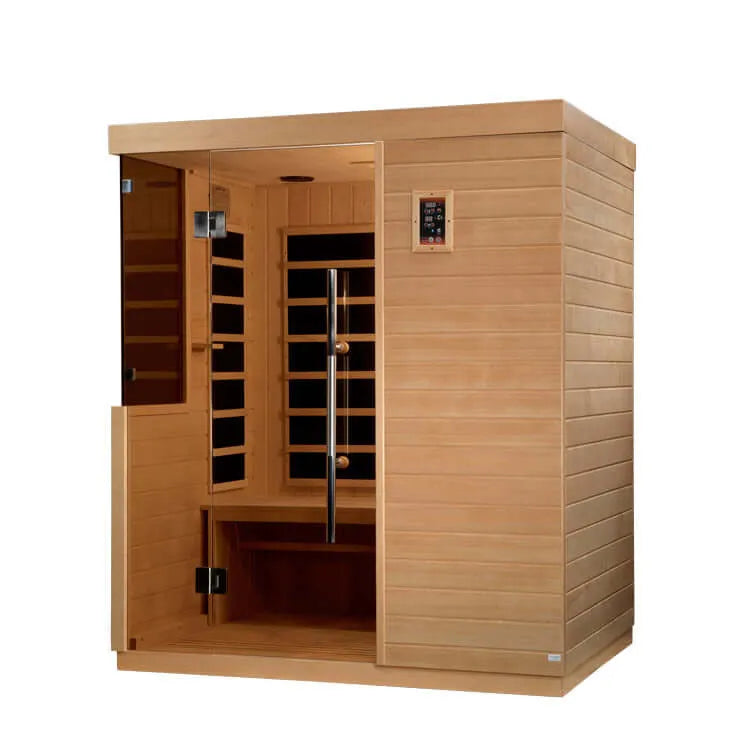 Dynamic Bilbao 3-Person Ultra Low EMF FAR Infrared Sauna (Canadian Hemlock) - Side view