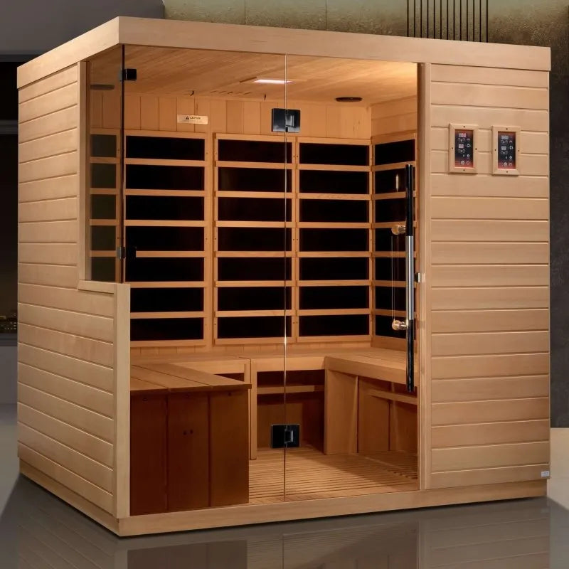 Dynamic La Sagrada 6-Person Ultra Low EMF FAR Infrared Sauna (Canadian Hemlock) - Sauna assembled in a room
