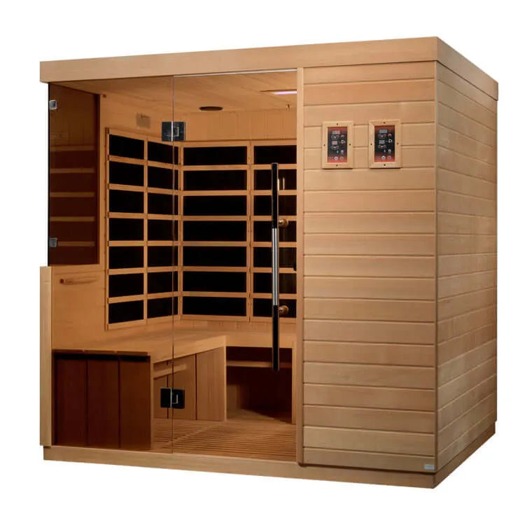 Dynamic La Sagrada 6-Person Ultra Low EMF FAR Infrared Sauna (Canadian Hemlock) - Side view of sauna