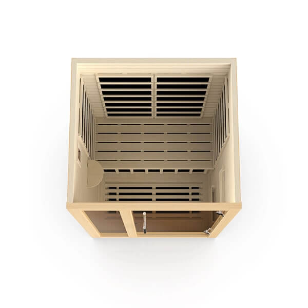 Dynamic Llumeneres 2-Person Ultra Low EMF FAR Infrared Sauna (Canadian Hemlock) - Top view of sauna