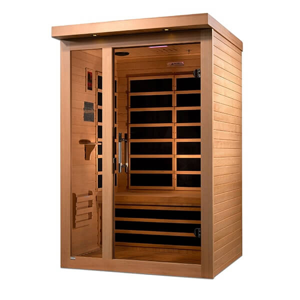 Dynamic Llumeneres 2-Person Ultra Low EMF FAR Infrared Sauna (Canadian Hemlock) - Side view of sauna