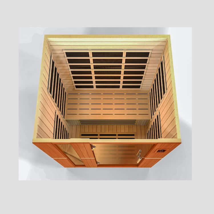 Dynamic Lugano 3-Person Ultra Low EMF FAR Infrared Sauna (Canadian Hemlock) - Top half view