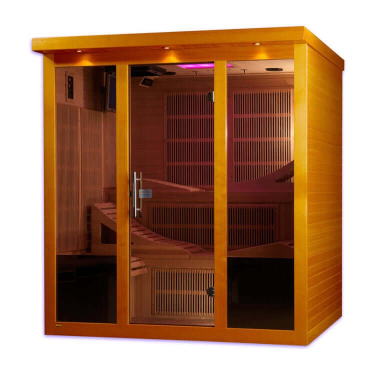 Dynamic Monaco 6-Person Ultra Low EMF FAR Infrared Sauna (Canadian Hemlock) - Front view of sauna