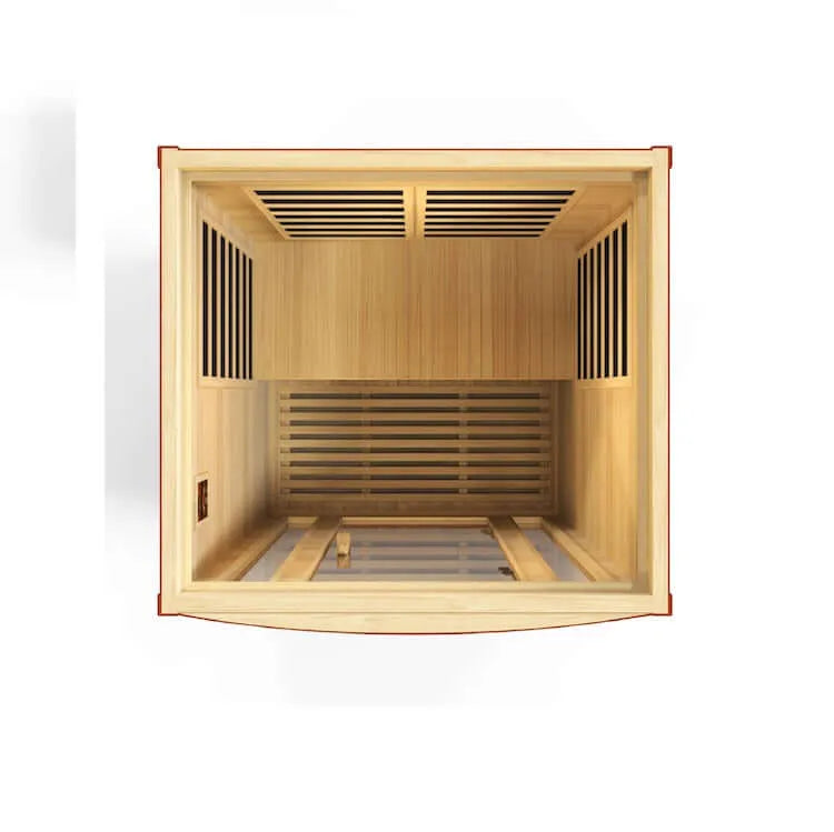 Dynamic San Marino Elite 2-Person Ultra Low EMF FAR Infrared Sauna (Canadian Hemlock) - Top view of sauna