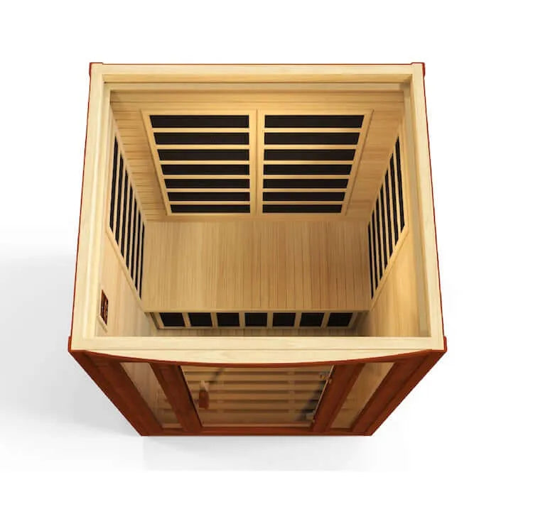 Dynamic San Marino Elite 2-Person Ultra Low EMF FAR Infrared Sauna (Canadian Hemlock) - Top half view of sauna