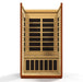 Dynamic San Marino Elite 2-Person Ultra Low EMF FAR Infrared Sauna (Canadian Hemlock) - Front interior view without roof and door
