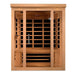 Dynamic Vila 3-Person Ultra Low EMF FAR Infrared Sauna (Canadian Hemlock) - Front view with visible interiors 