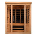 Dynamic Vila 3-Person Ultra Low EMF FAR Infrared Sauna (Canadian Hemlock) - Front view with visible interiors 