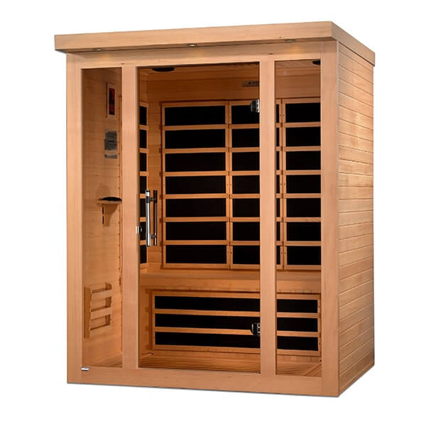 Dynamic Vila 3-Person Ultra Low EMF FAR Infrared Sauna (Canadian Hemlock) - side  view photo of the product