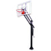 First Team Attack In-Ground Adjustable Basketball Hoop - red rim