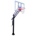 First Team Attack In-Ground Adjustable Basketball Hoop - blue backboard border