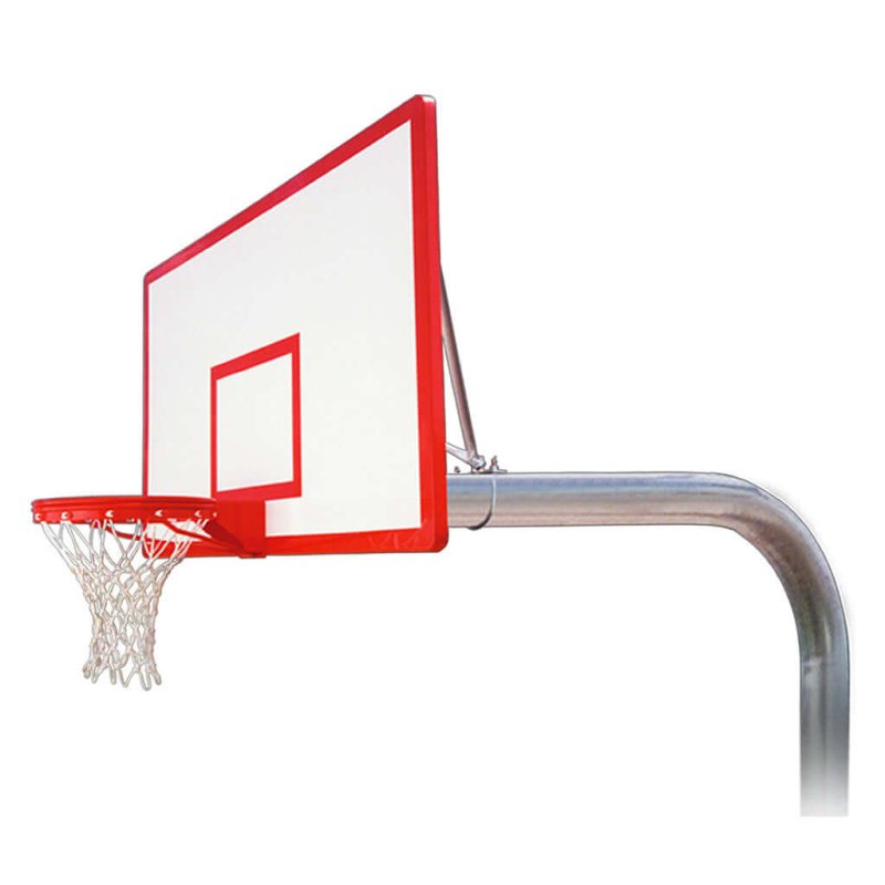 First Team Brute In-Ground Fixed Height Basketball Hoop - backboard with red border