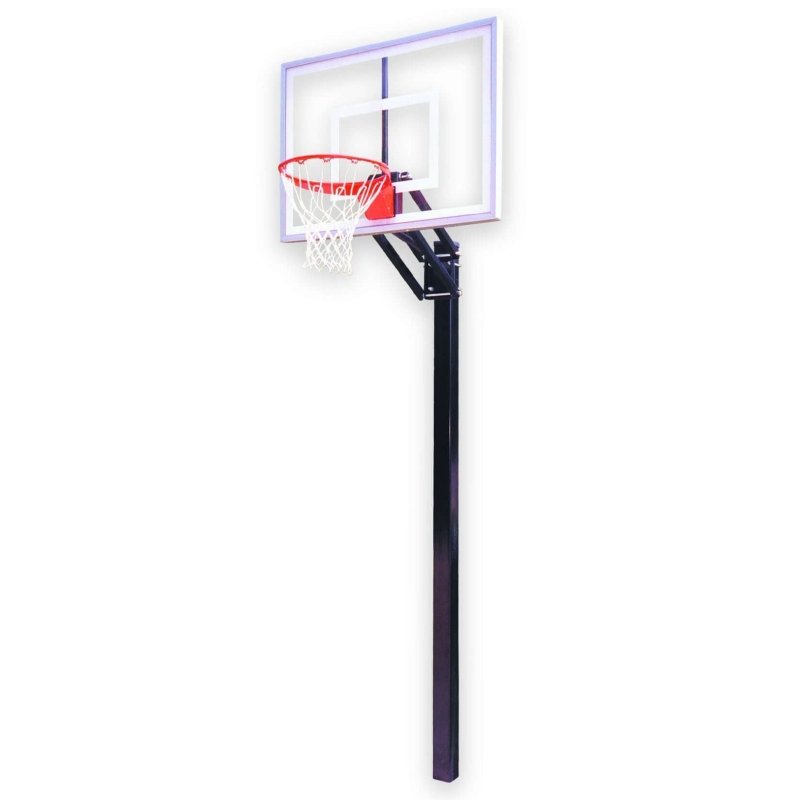 First Team Champ In-Ground Adjustable Basketball Hoop - purple backboard border