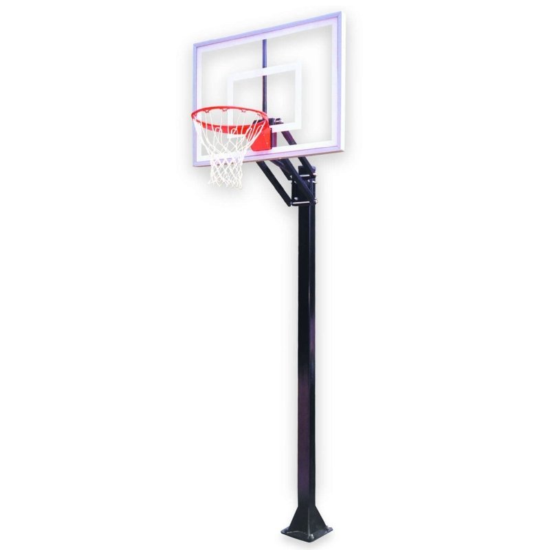 First Team Champ In-Ground Adjustable Basketball Hoop - purple backboard