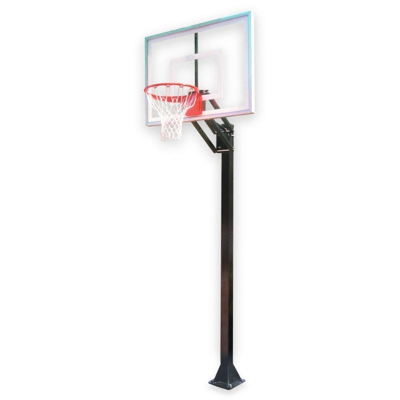 First Team Champ In-Ground Adjustable Basketball Hoop - with backboard with border