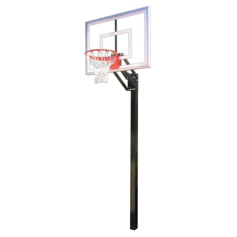 First Team Champ In-Ground Adjustable Basketball Hoop - double border backboard design