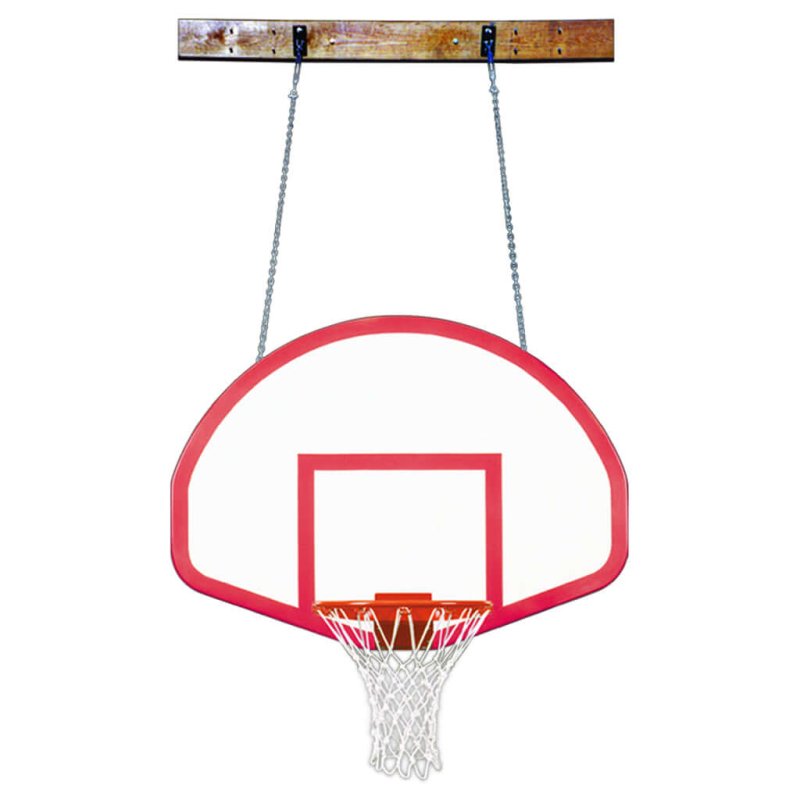 First Team FoldaMount46 Wall Mount Basketball Hoop - white and red backboard