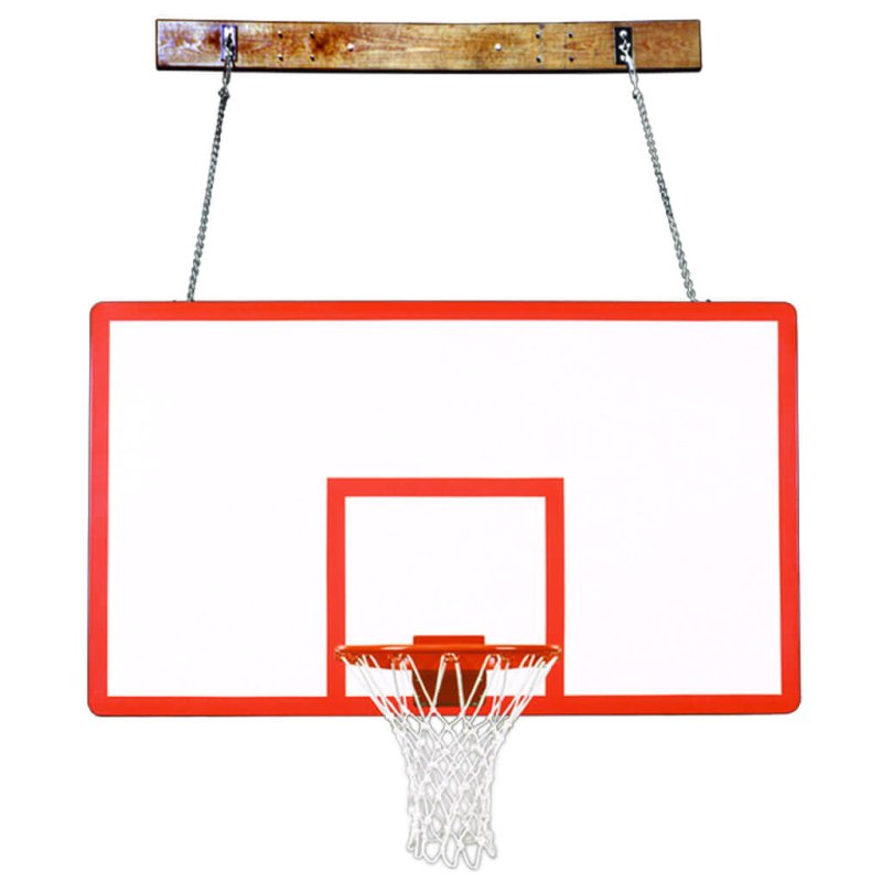 First Team FoldaMount68 Wall Mount Basketball Hoop - white and red rectangular board