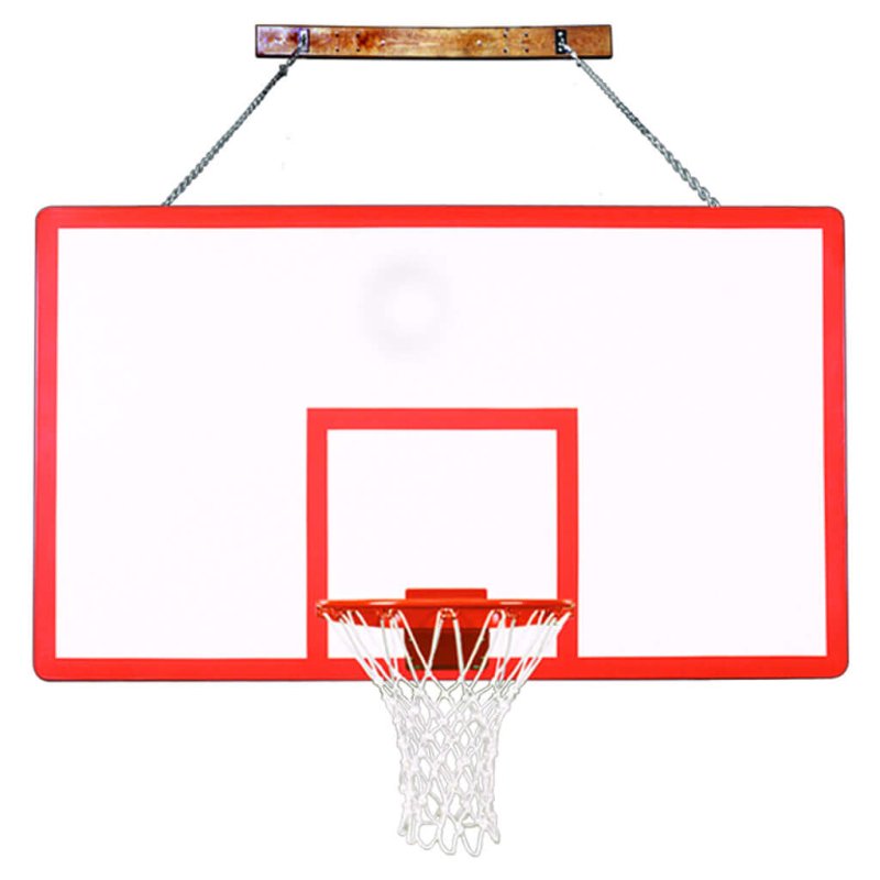 First Team FoldaMount68 Wall Mount Basketball Hoop - red, rectangular board