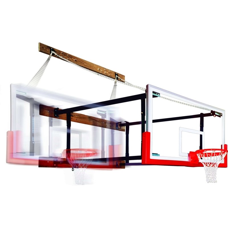 First Team FoldaMount68 Wall Mount Basketball Hoop - adjustments view